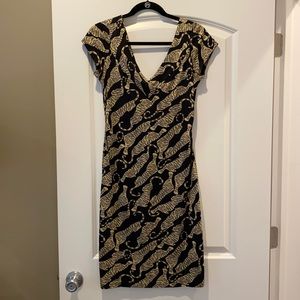 DVF black silk dress